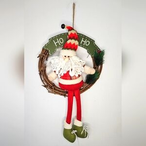 Christmas Wreath Santa Decoration with Jingle Bell